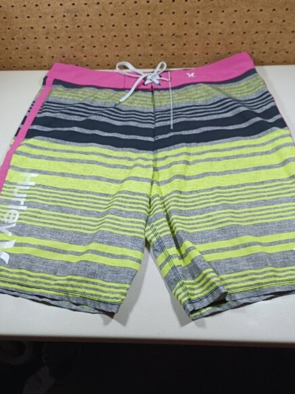 Hurley mens colorful striped Phantom swim surf board shorts 36 EUC